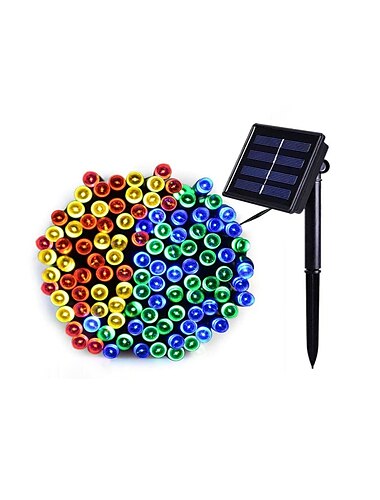  LED-Solar-Lichterkette für den Außenbereich, wasserdicht, 12 m, 100 LEDs&amp;7m 50led Lichterkette für Weihnachtsgarten&amp; Party