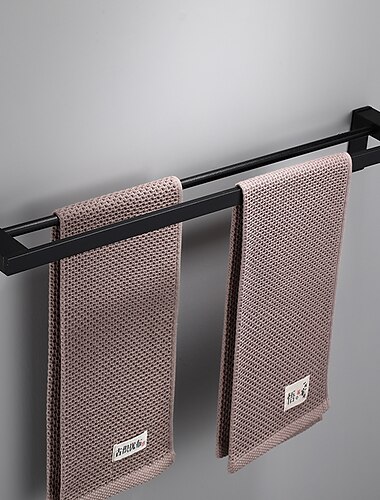  handdoekstang wandmontage 60cm aluminium handdoekhouder voor badkamer aluminium badkamer hardware enkel/dubbel type handdoekenrek (zilver/zwart/grijs)