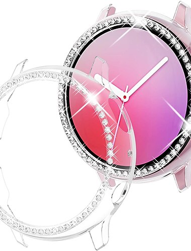  Uhrengehäuse Kompatibel mit Samsung Galaxy Watch 5 Pro 45mm / Watch 5 40/44mm / Watch 4 40/44mm / 3 41mm / Watch Active 2 40/44mm Bling-Diamant Stoßresistent PC Beobachten Abdeckung