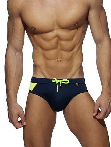  Voor heren Zwemkleding Zwembroek Trekkoord Kleurenblok Antibacterieel Waterdicht Strand Zwembad Modieus Eenvoudig Licht Blauw Rood Micro-elastisch