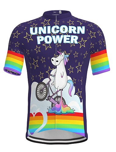  Herr Cykeltröja Enhörnings Rolig Engelsk slogan Kortärmad Cykel Tröja Överdelar med 3 bakfickor Bergscykling Vägcykling Snabb tork Reflexremsa Bakficka Fuktabsorberande sporter Marin Vit Gul Kläder