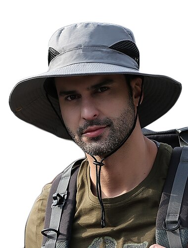  Sombrero Hombre Gorro para el Sol Sombrero Bob Gorro para senderismo Resistente al Viento Transpirable Secado rápido para Pesca Escalada Playa Color sólido Seda Verano Primavera Otoño