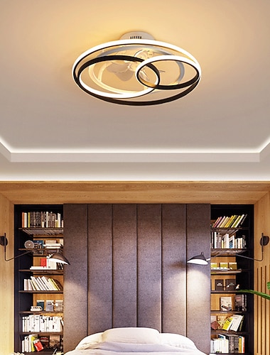  50 cm: n geometrinen himmennettävä kattotuuletin kevyt taiteellinen tyyli moderni tyylikäs maalattu viimeistely johti modernin 220-240v