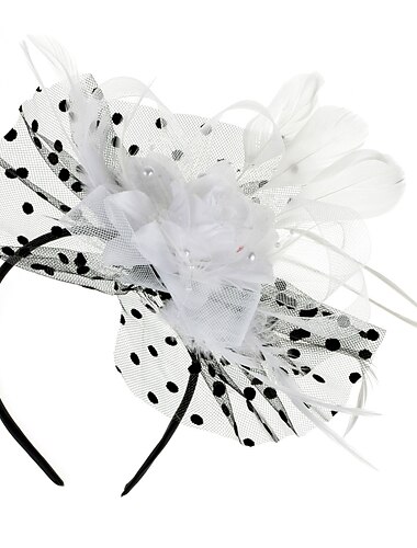  Fascinators kentucky derby cappello piuma occasioni speciali festa/sera giorno delle donne melbourne tazza cocktail fiore stile elegante con copricapo piuma a pois copricapo