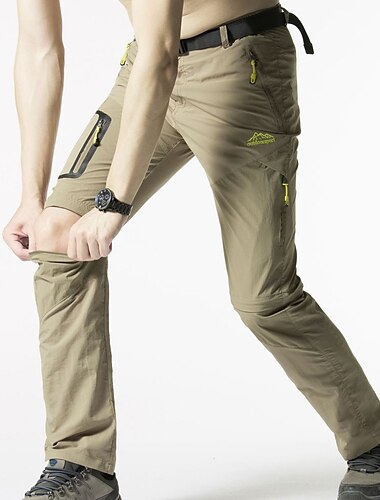  Men's Convertible Zip Off Pants Hiking Pants Trousers Summer Outdoor Windproof Rain Waterproof Breathable Quick Dry Bottoms Black Army Green Camping / Hiking Fishing Hiking L XL XXL XXXL 4XL