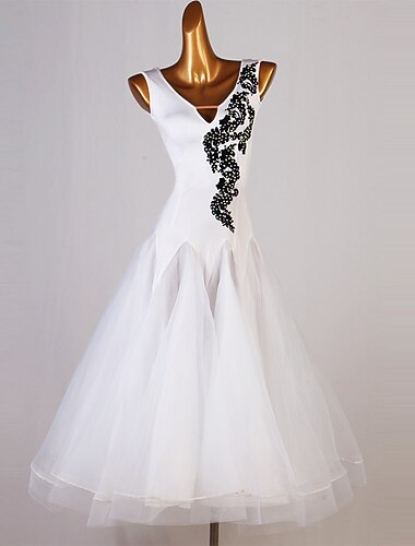  Für den Ballsaal Kleid Applikationen Kombination Kristalle / Strass Damen Ausbildung Ärmellos Chinlon Organza