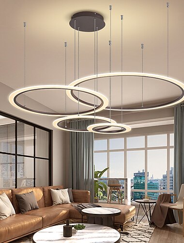  4-Licht 80 cm Kreis / rundes Design Liniendesign Geometrische Formen Pendelleuchten Metall Acryl Layer-Look Künsterlischer Stil Formaler Stil Lackierte Oberflächen Künstlerisch LED 110-240 V