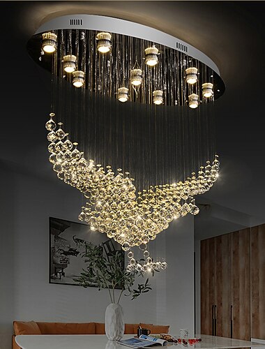  80 cm atmosfera aquila lampadario di cristallo villa hall lampadari di cristallo hotel plafoniera moderna personalità soggiorno lampada a sospensione in cristallo