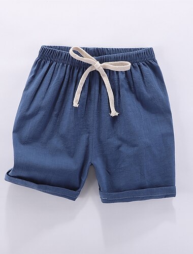  Jungen 3D Feste Farbe Hose Kurze Hose Basic kinderkleidung 2-9 Jahre Schulanfang