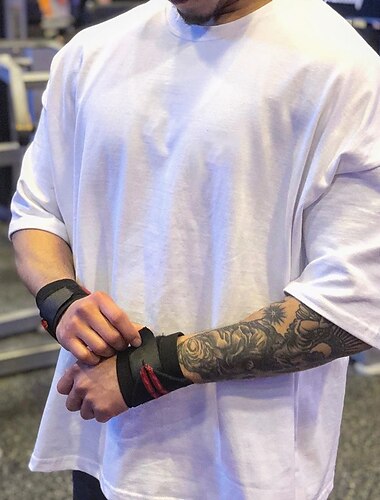  男性用 ジムシャツ ワークアウトシャツ ランニングＴシャツ 半袖 トップス スポーツ カジュアル 夏 コットン 高通気性 速乾性 吸汗性 ソフト ジムトレーニング ランニング ジョギング スポーツウェア アクティブウェア ソリッド ブラック ホワイト ピンク