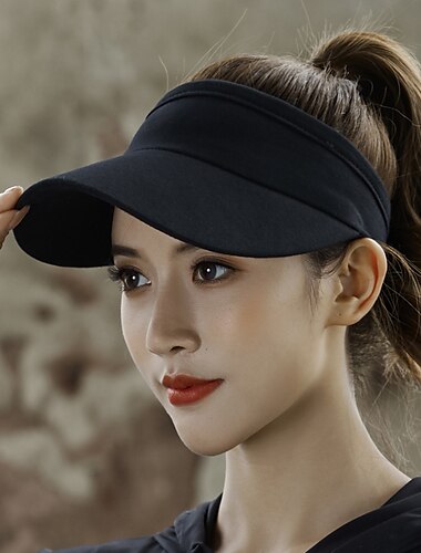  Algodón Gorra de Béisbol Gorra para Correr Sombreros con visera Hombre Mujer Sombrero Un Color Ajustable Ligero Transpirable para Aptitud física Corriendo Correr Otoño Primavera Verano Blanco Negro