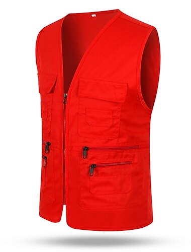  Herren Wandern Angelweste Arbeitsweste Outdoor Lässig Leicht mit mehreren Taschen Herbst / Herbst Frühling Reisen Cargo Safari Foto Abriebfestigkeit Atmungsaktive Weste Jacke Mantel Top
