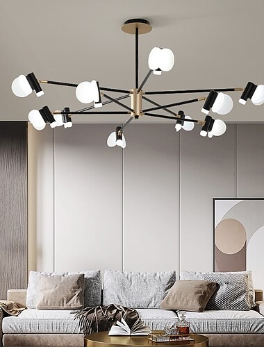  3/6/8/12 hlavový závěsný světelný lustr moderní severský design design lustr vrstvený moderní umělecký styl kutilství nastavitelný rotační stropní lustr ac220-240v