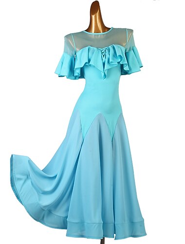  Für den Ballsaal Kleid Rüschen Kombination Damen Ausbildung Kurzarm Chiffon Chinlon Gitter