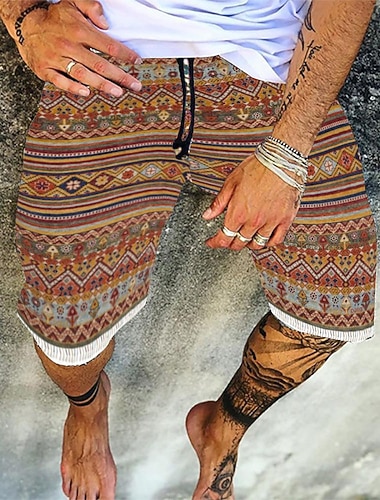  Voor heren Korte broek Zomer korte broeken korte broek Strandshorts Trekkoord Afdrukken Grafische prints Comfort Lichtgewicht Knielengte Feestdagen Strand Stijlvol Casual 1 2 Inelastisch