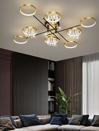  4/6/8 hoder ledet taklampe sirkel design innfelt lys krystall ledet nordisk stil 220-240v