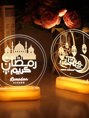  ramadan eid lys eid mubarak måne slott nattlys ramadan batteri drift islamsk ramadan hjemmerom dekorasjon islamsk muslimsk fest dekorasjon eid mubarak dekorasjon gave