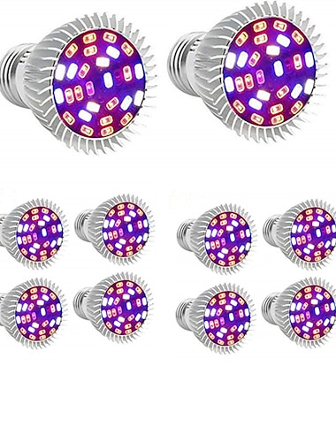  10 unids led crece la luz de espectro completo 28 leds e27 led bombilla de cultivo para plantas de flores hidropónicas de interior lámpara de crecimiento led