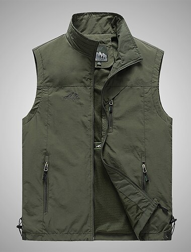  Herren Anglerweste Militärische taktische Weste Weste für Wanderer Ärmellos Weste / Fahrradweste Jacke Shirt Außen Atmungsaktiv Rasche Trocknung Leicht Multi Pocket Sommer Hinterlüftungsdesign Chinlon