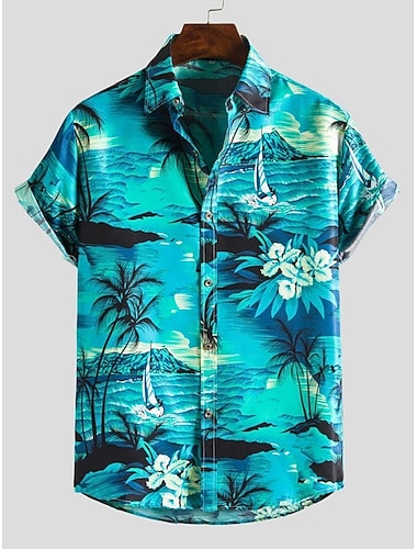 Homens Palmeira Oceano Veleiro Camisa Social Camisa havaiana Camiseta Aloha Manga Curta Camisa Colarinho Colarinho Com Botões Designer Boho Estilo Praia Diário Para Noite Rosa Azul Real Azul Outras   Homens Palmeira Oceano Veleiro Camisa Social Camisa havaiana Camiseta Aloha Manga Curta Camisa Colarinho Colarinho Com Botões Designer Boho Estilo Praia Diário Para Noite Rosa Azul Real Azul Outras