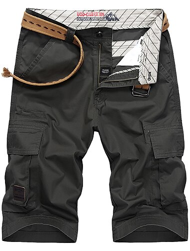  Męskie Spodenki turystyczne Wojsko Jednokolorowe Lato Na wolnym powietrzu 12" Komfort Ripstop Multi-Pocket Oddychający Bawełna Do kolan Szorty Zieleń wojskowa Khaki Burgundowy Zielony Czarny Praca