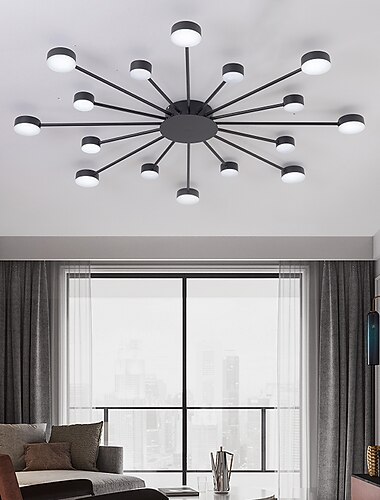  plafonnier led 93 cm design en grappe lumières encastrées en métal style moderne style floral peint finitions style nordique moderne 220-240v