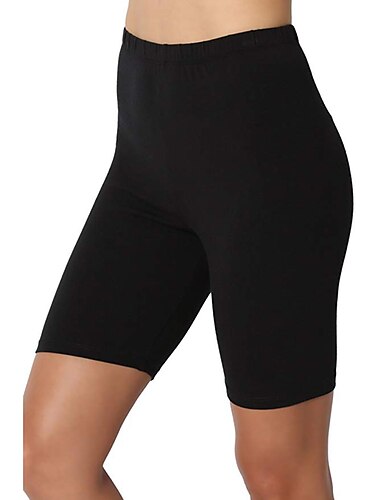  Damen Fitnessshorts Yogashorts Bikershorts Elastischer Bund Bauchkontrolle Po-Lifting Hohe Taille Yoga Fitness Fitnesstraining Shorts Schwarz Weiß Rosa Baumwolle Sport Sportkleidung Dehnbar