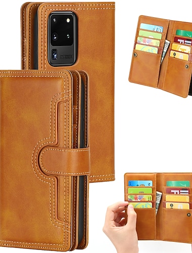  telefono Custodia Per Samsung Galaxy S25 S24 S23 S21 Ultra Plus S20 Custodia Portafoglio Porta-carte di credito Antipolvere con cinturino per telefono Pelle PU