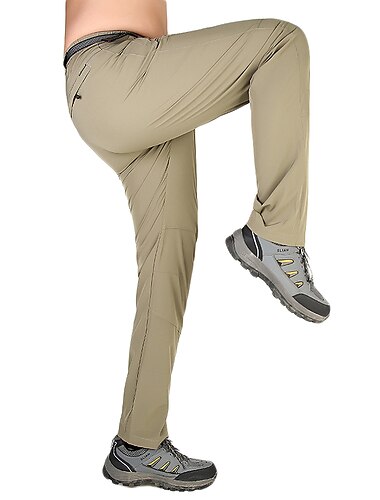  男性用 ハイキング パンツ 夏 アウトドア 履き心地よい マルチポケット 速乾性 ジッパーポケット スパンデックス ジッパーポケット ボトムズ ダークグレイ カーキ色 ブラック 狩猟 釣り キャンプ / ハイキング / ケイビング L XL XXL XXXL 4XL / ライトウェイト / 高通気性 / 耐摩耗性