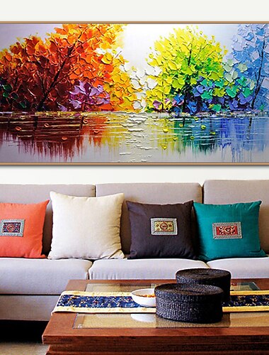  mintura&amp;amp; reg; dipinto a mano di grandi dimensioni alberi astratti paesaggio pittura a olio su tela moderna immagine da parete pop art per la decorazione domestica (tela arrotolata senza