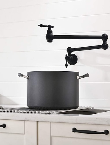 Robinet de cuisine à mélangeurs à un trou finitions peintes remplisseur de pot robinet de lavabo de salle de bain mural pliable seulement eau froide