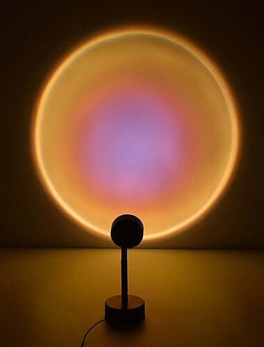  Sunset Lampe LED Sonnenuntergang Projektor, USB-betriebene Regenbogen Nachtlicht für Wohnzimmer, Schlafzimmer, Café, Wanddekoration, Bunte Atmosphäre Lichter
