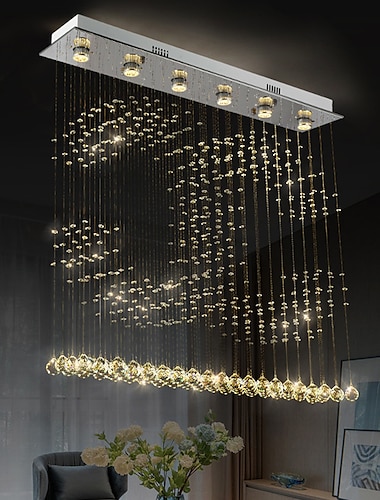  kristallen kroonluchter plafond hanglamp eettafel eetkamer lamp rechthoekige persoonlijkheid eetkamer lamp bar moderne kroonluchter