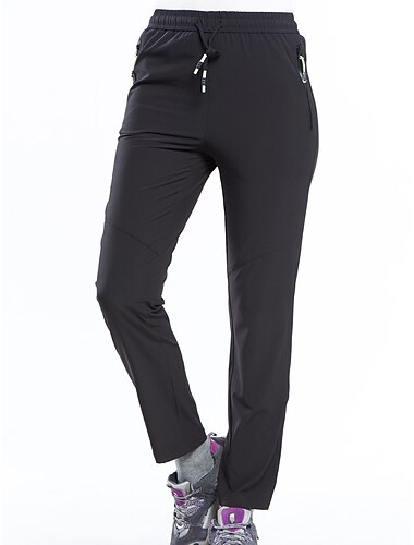  Per donna Pantaloni da escursione Estate Esterno Traspirante Asciugatura rapida Elasticizzato Leggero Pantalone / Sovrapantaloni Pantaloni A cordoncino Tasca con cerniera Vita elastica Nero Viola