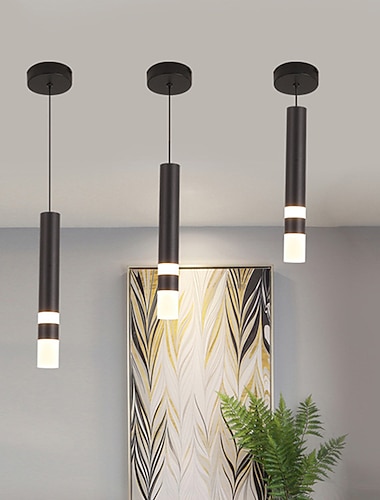  suspension led lampe de chevet noir moderne 31 cm suspension design unique aluminium élégant îlot finitions peintes 110-240 v