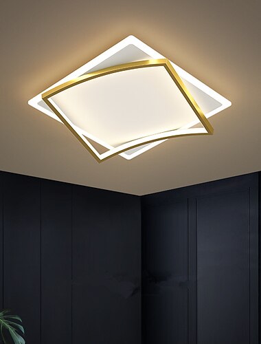  LED taklampe firkantet design svart gull inkluderer dimbar versjon 45/55/65 cm geometriske former innfelt lys aluminium kunstnerisk stil moderne stil stilig malt finish kunstnerisk 110-120v 220-240v