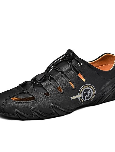  braune Outdoor-Sandalen aus Leder für Herren mit sicherem Schnürdesign – perfekt zum Wandern und für die Freizeit