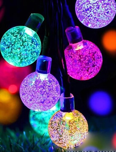  outdoor solar led lichtslinger 7m 50leds bubble ball solar outdoor waterdichte lichtslingers warm wit kleurrijk wit kerstverlichting string kerst bruiloft tuin vakantie decoratie verlichting 1 set