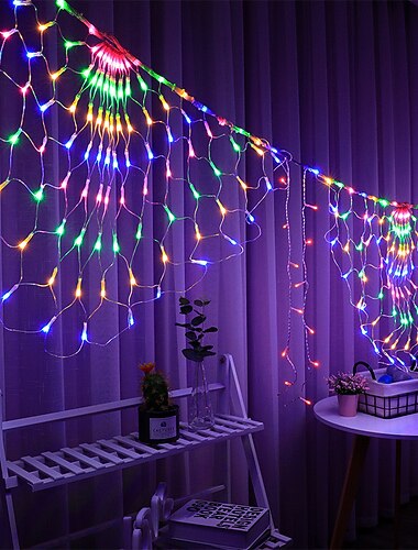  טווס led נטו אור חיצוני רשת אור 3m 424led חלון וילון מחרוזת אור עבור רקע קיר חג המולד פיות חג אור eu us au uk plug