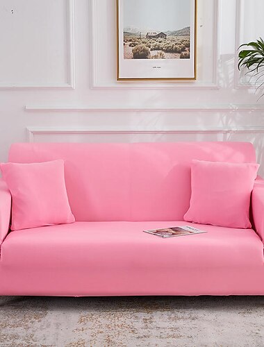  Husă elastică solidă de culoare pură, spandex, jacquard, husă de canapea moale, antiderapante, cu o husă suplimentară gratuită, lavabilă, roșu visiniu, protectie pentru mobilier, cu spumă