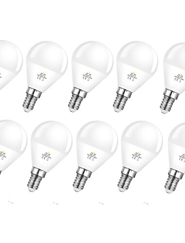  Ampoule globe led 6w, 10 pièces, 5 pièces, 600lm, e14, g45, 20 perles, smd 2835, 60w, équivalent halogène, blanc chaud et froid, 110-240v