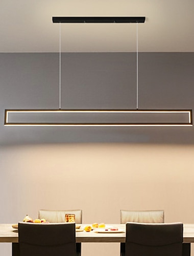  100 cm led hanglamp eiland licht geometrische vormen enkele ontwerp hanglamp metaal artistieke stijl moderne stijl zwart artistieke led 110-120v 220-240v