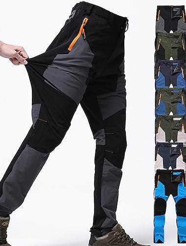  мужские брюки-карго брюки для походов рабочие брюки брюки сафари уличные брюки водостойкие ветрозащитные быстросохнущие стрейч 3 кармана на молнии эластичный пояс черный хаки армейский зеленый альпинизм