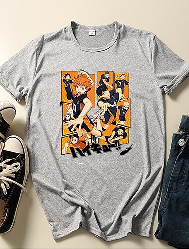  Χαϊκιου High Karasuno Στολές Ηρώων Κοντομάνικο Anime Γραφικά Σχέδια Εκτύπωση Χαράκουκου Γραφικό Για Ανδρικά Γυναικεία Ενηλίκων Πίσω στο Σχολείο