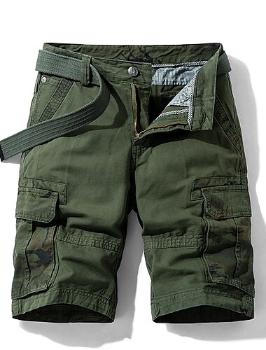  Herren Cargo-Shorts Bermudashorts mit Seitentasche Mehrere Taschen Klappentasche Einfarbig Ausgehen Streetwear Mode Cargohosen Armeegrün Blau