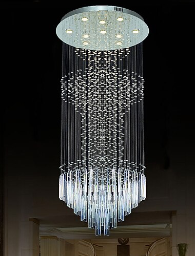  nowoczesny kryształowy żyrandol lampa sufitowa do restauracji jadalnia salon kolumna kryształowa lampa wisząca kwadratowa podstawa oprawa oświetleniowa schody loft sufitowa lampa wisząca