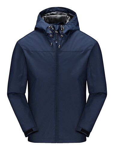  Herren wasserdichte Wanderjacke Kapuzenjacke Windjacke Regenmantel Outdoor-Regenjacke winddicht schnell trocknend leichte Jacke Oberbekleidung Trenchcoat Top Full Zip Jagd Angeln