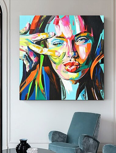  Pintura al óleo pintada a mano figura abstracta arte pop arte de la pared decoración del hogar lienzo enrollado sin marco sin estirar