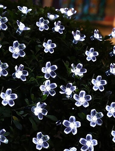  10 m led kirsikankukkien keijuvalot, vedenpitävät 100 lediä kristallikukkia seppele ulkona hääjoulu, täydellinen ulkona hääkoristeisiin
