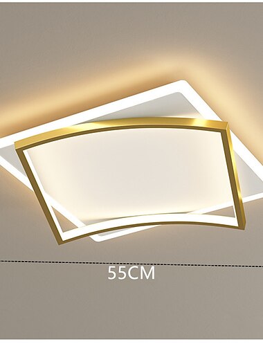 led stropní svítidlo čtvercový design černé zlato obsahuje odnímatelnou verzi 45/55/65 cm geometrické tvary zapuštěná světla hliník umělecký styl moderní styl stylové lakované povrchy umělecké